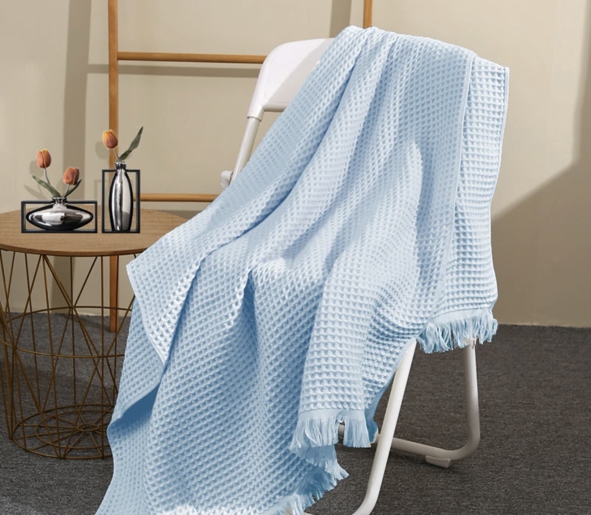 Полотенце Kdia 180x90 см, хлопок, ткань вафельная, 1 шт,