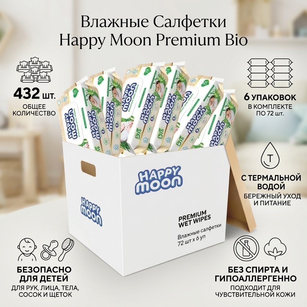 Happy Moon Premium 6 упаковок х 72 шт