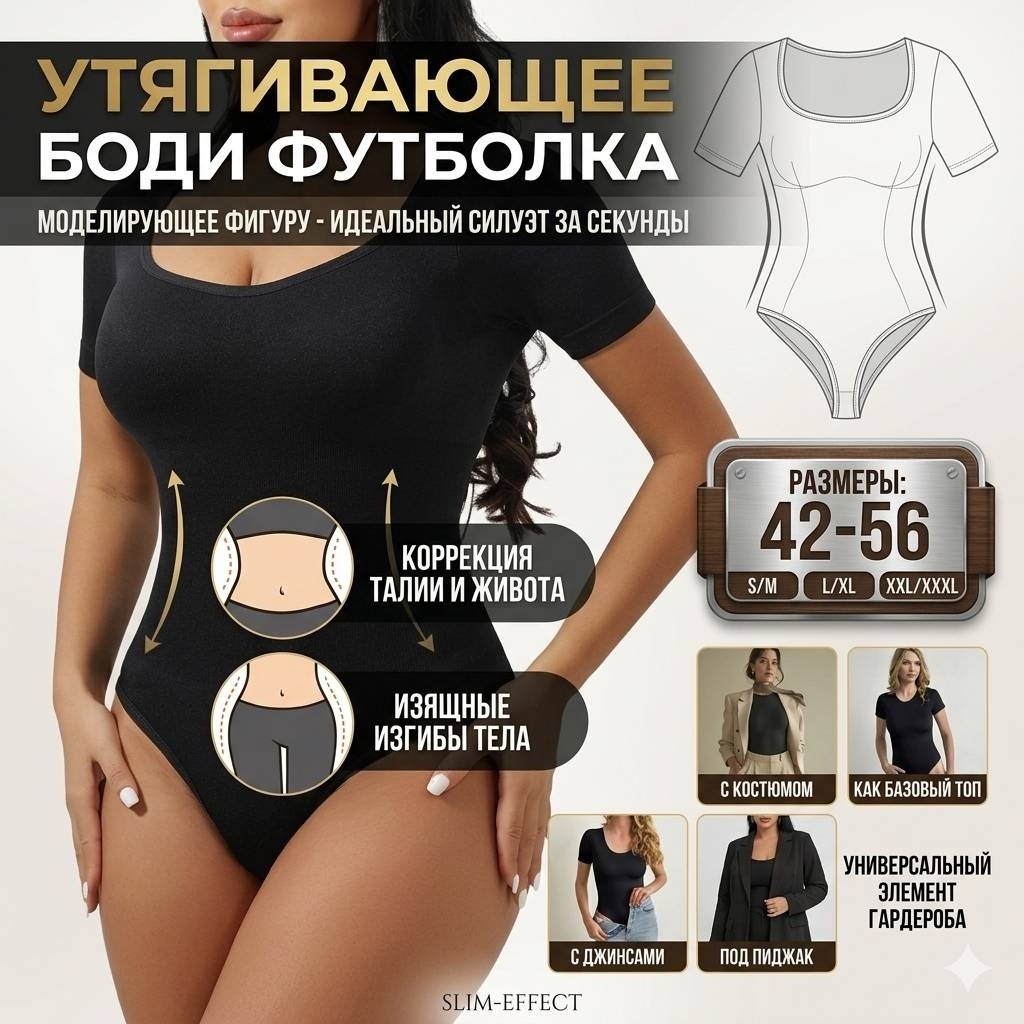 Утягивающее боди Viloris черный