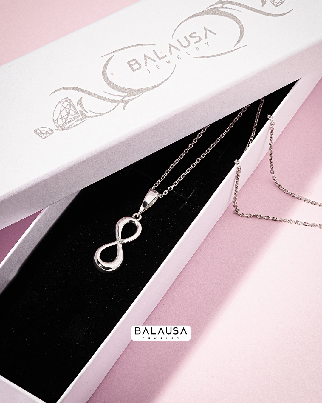 Подвеска Balausa Jewelry K060 бриллиант вес 3.5 г серебро, бриллиант
