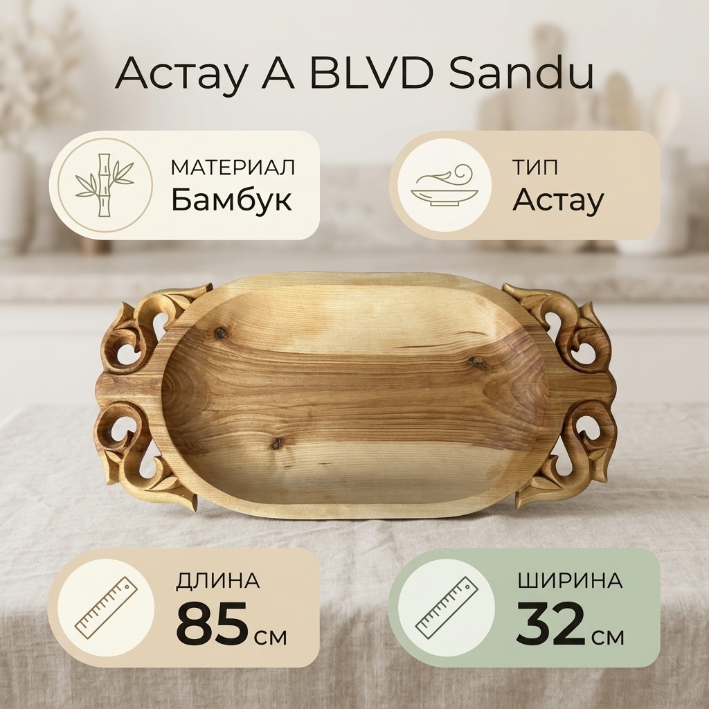 Астау A BLVD 85х32 см, бамбук, 1 шт