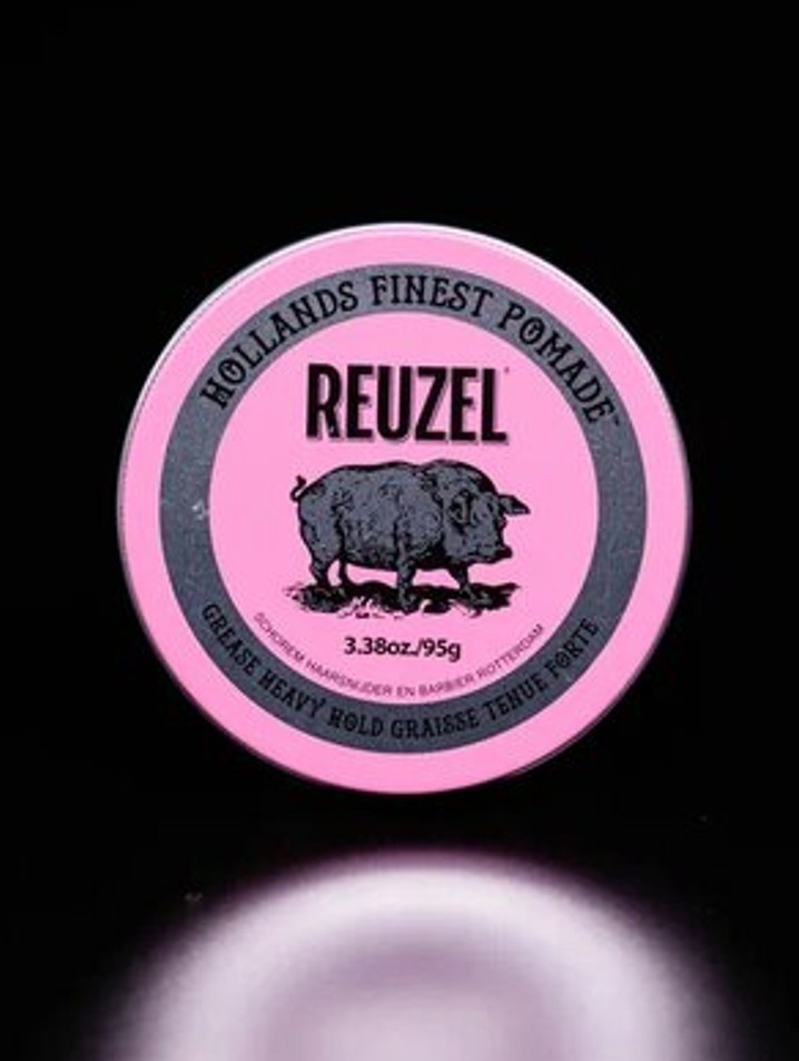 Reuzel Grease Heavy Hold Pomade розовая помада сильная фиксация 95 г
