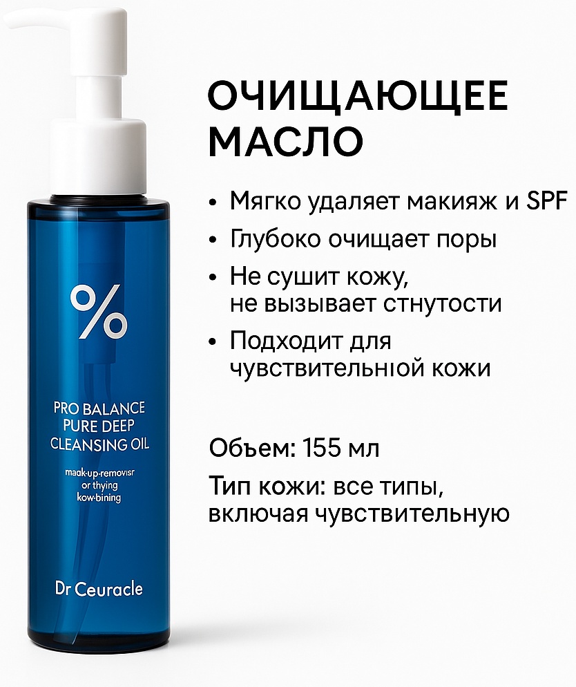 Dr.Ceuracle Balance Pure Deep Cleasing Oil гидрофильный щербет 155 мл