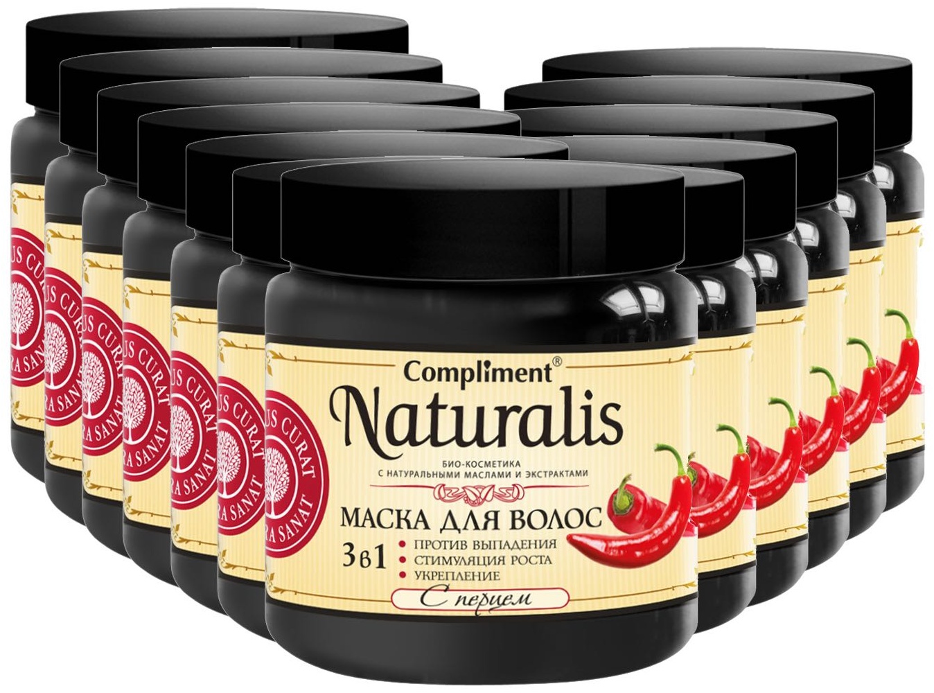Compliment маска Маска с перцем для волос Compliment Naturalis против выпадения 3в1 Box 500мл х 12шт 500 мл
