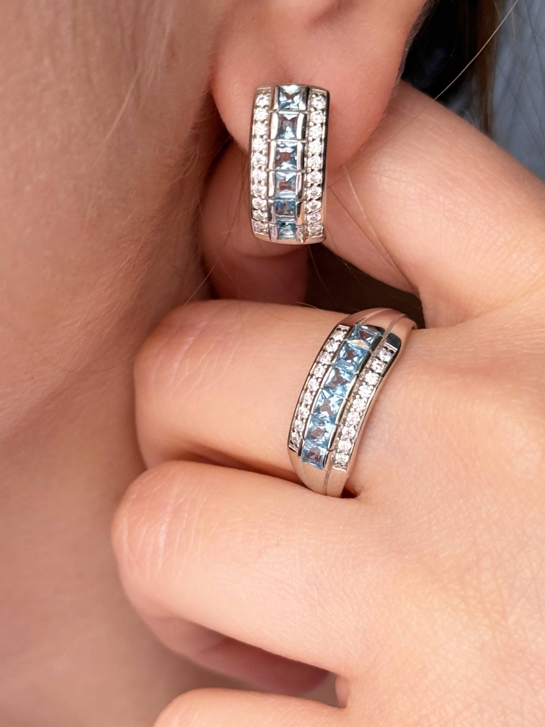 AQUAMARINE evve-4430505 вес 6.46 г серебро, топаз, фианит