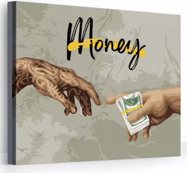 Картина по номерам Money холст на картоне 50x40 см