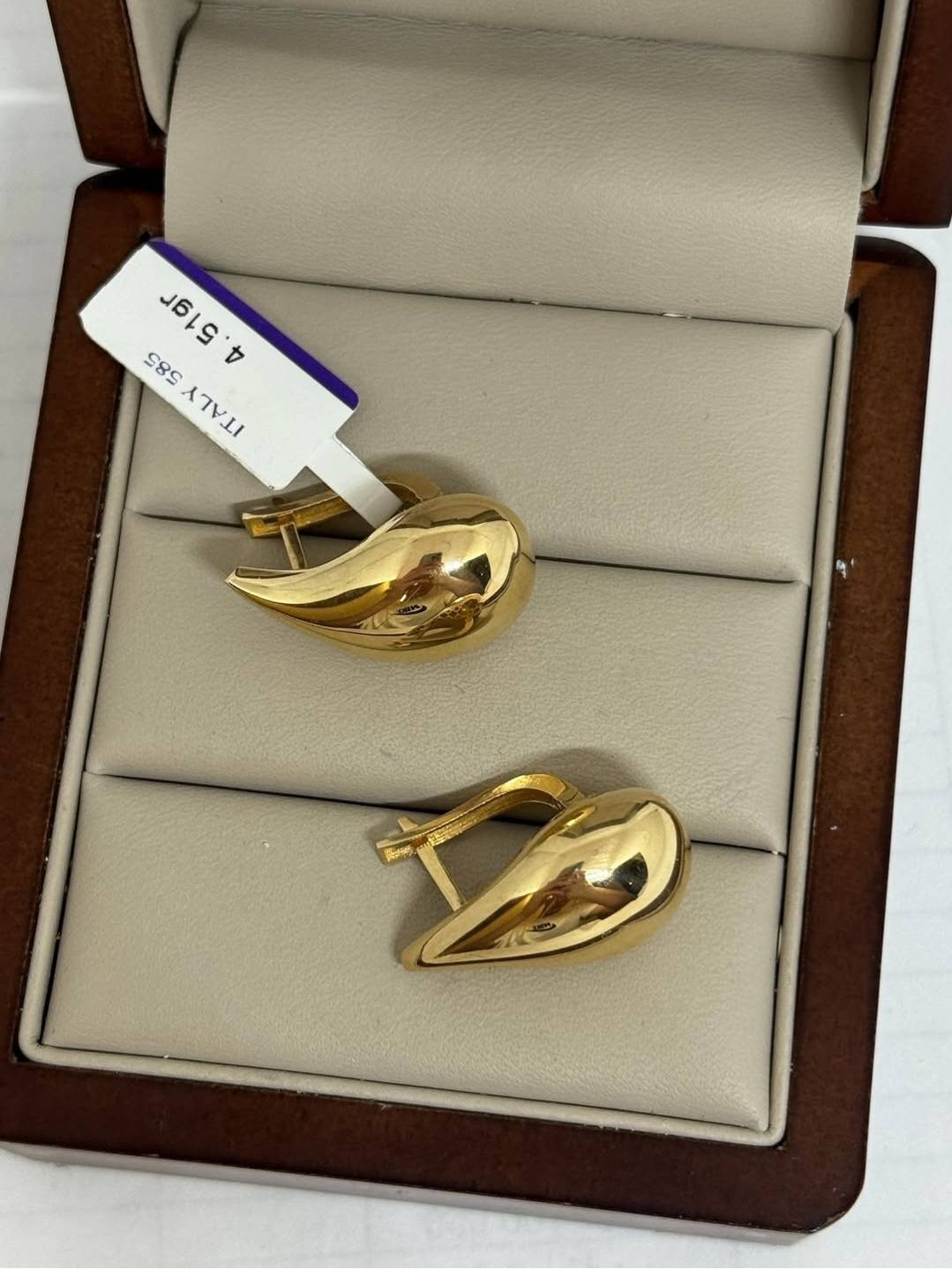 Серьги Sandu gold 67533135 вес 4.51 г золото, без вставок