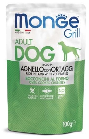 Monge Grill Ягненок с овощами для взрослых всех пород 100 г 7 шт