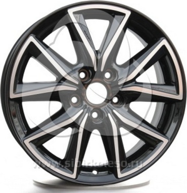 KHOMEN 1706 BLACK-FP 66.5 7x17/5x114.3 D66.5 ET37 4 диска черный, серебристый, графит