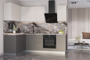 Кухонный гарнитур ART KITCHEN , 240x220х150 см, ЛДСП, белый