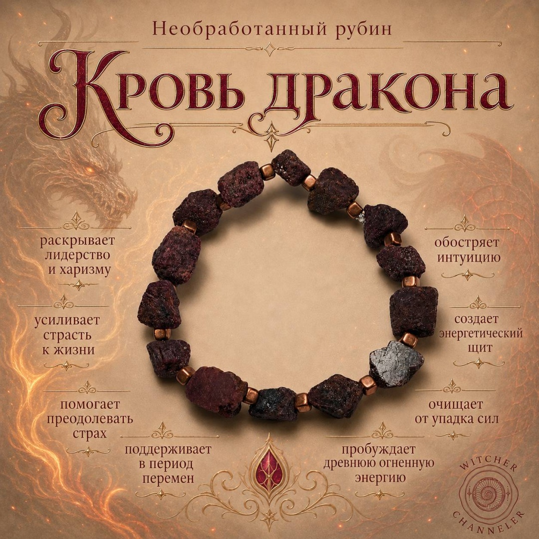 Браслет длина 19 см натуральный камень, гематит, рубин, корунд, рубин