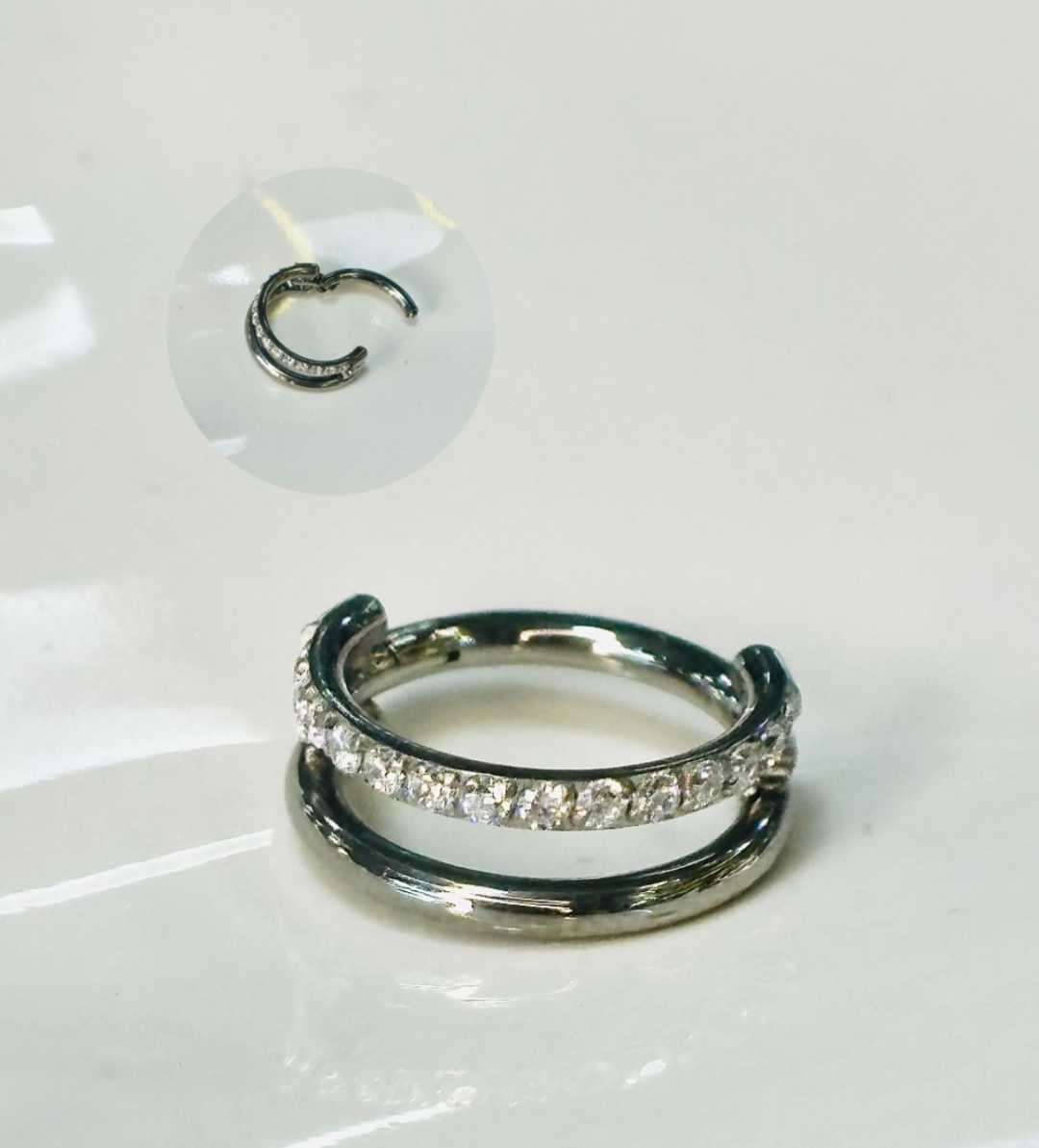 Кольцо Creo титановый сплав, цирконий, 1.2*8mm мм