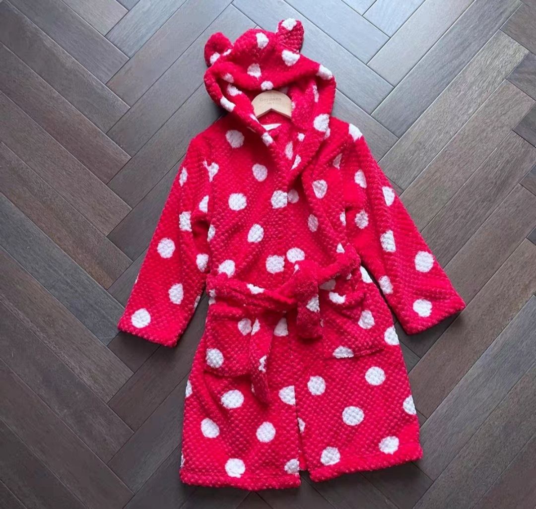 Флисовый халат красный