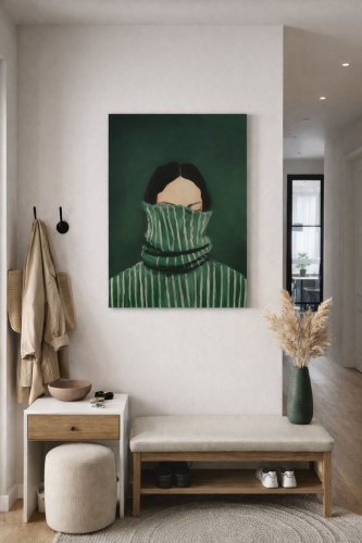 Araystudio.kz картина интерьерная на холсте “Green mystery” модерн иллюстрация 50x70 см