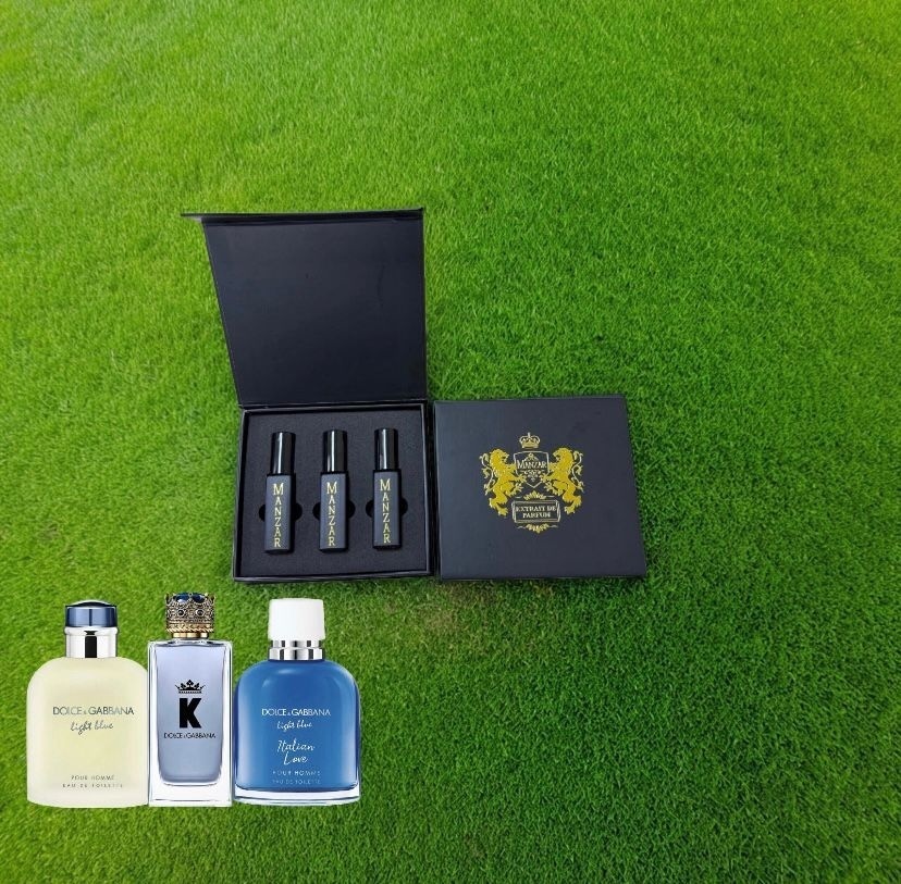 MANZAR Light Blue, King, Italian Love парфюмерный набор 30 мл, для мужчин