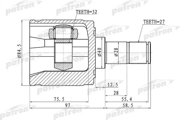 PATRON шрус внутренний PCV1341