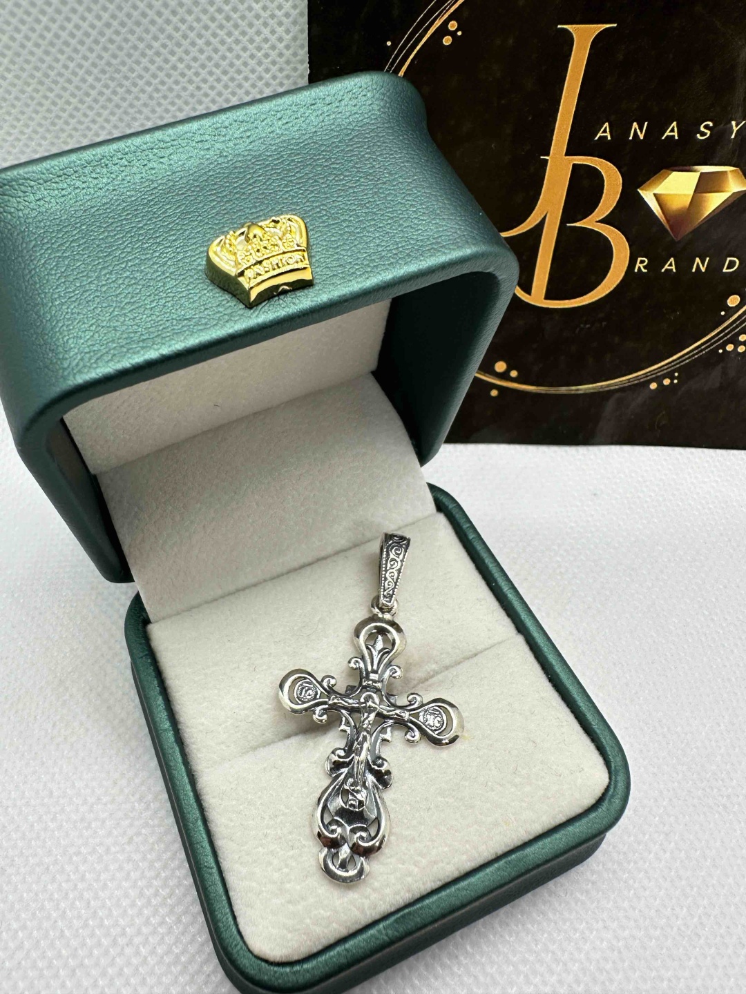 Крестик JANASYL Brand 973808409 вес 3 г серебро, без вставок