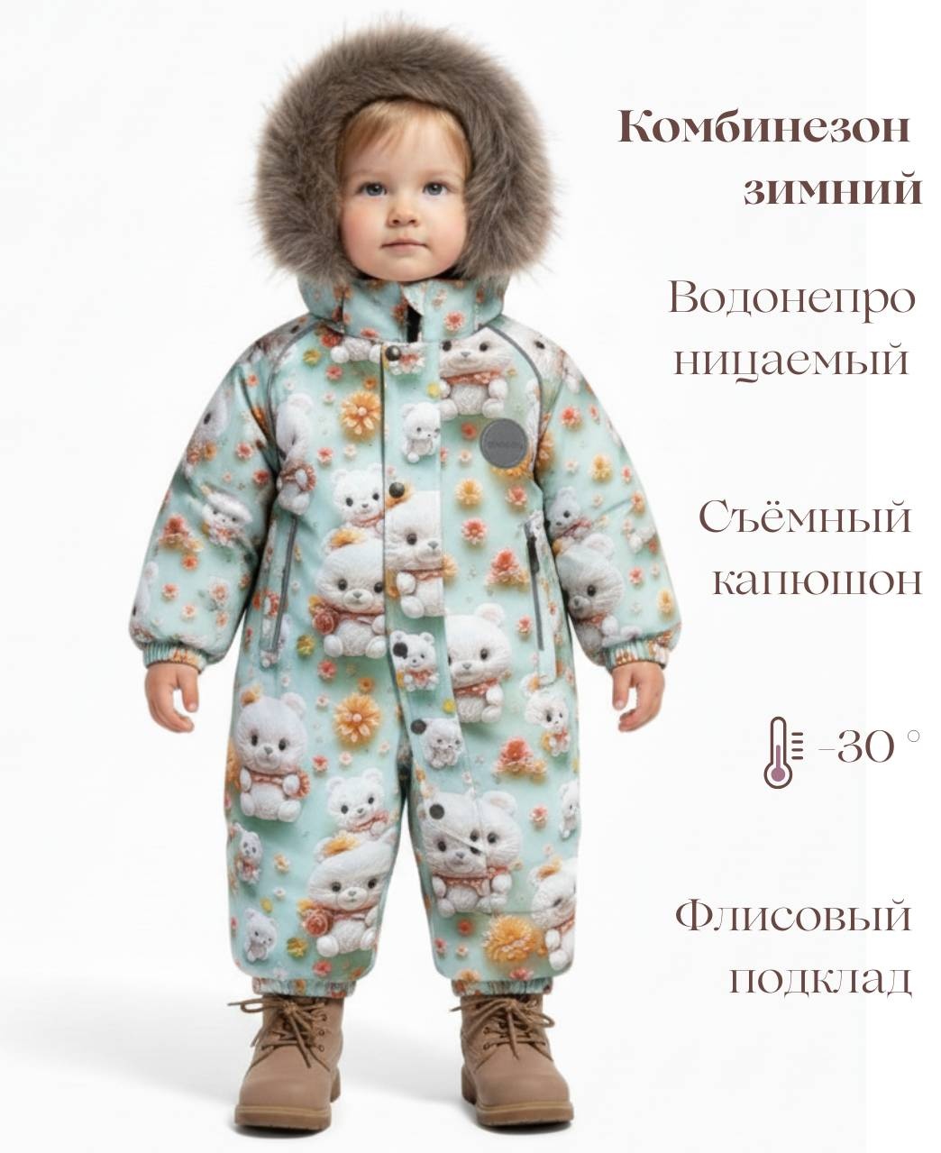 Утепленный комбинезон CSYLOSSIE мультиколор, бирюзовый