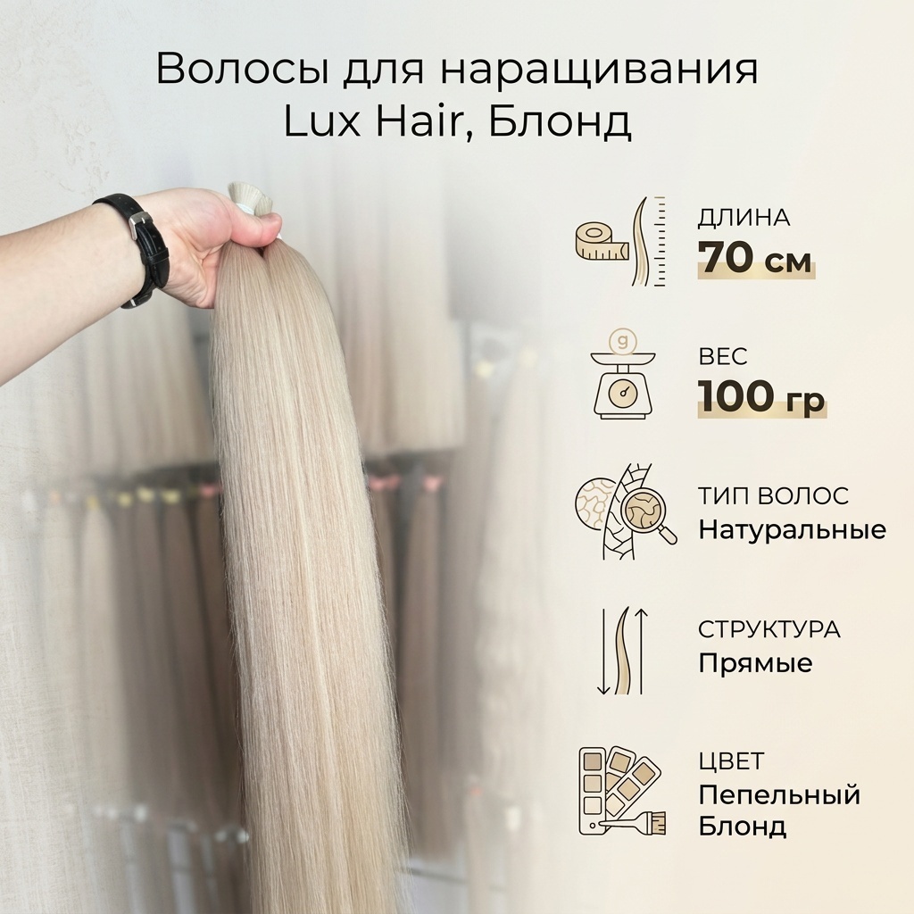 Lux Hair волос для наращивания блонд женский