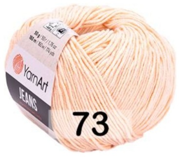Клубок YarnArt Jeans 50джинс хлопок акрил 73 нежный персик 160 м 50 г