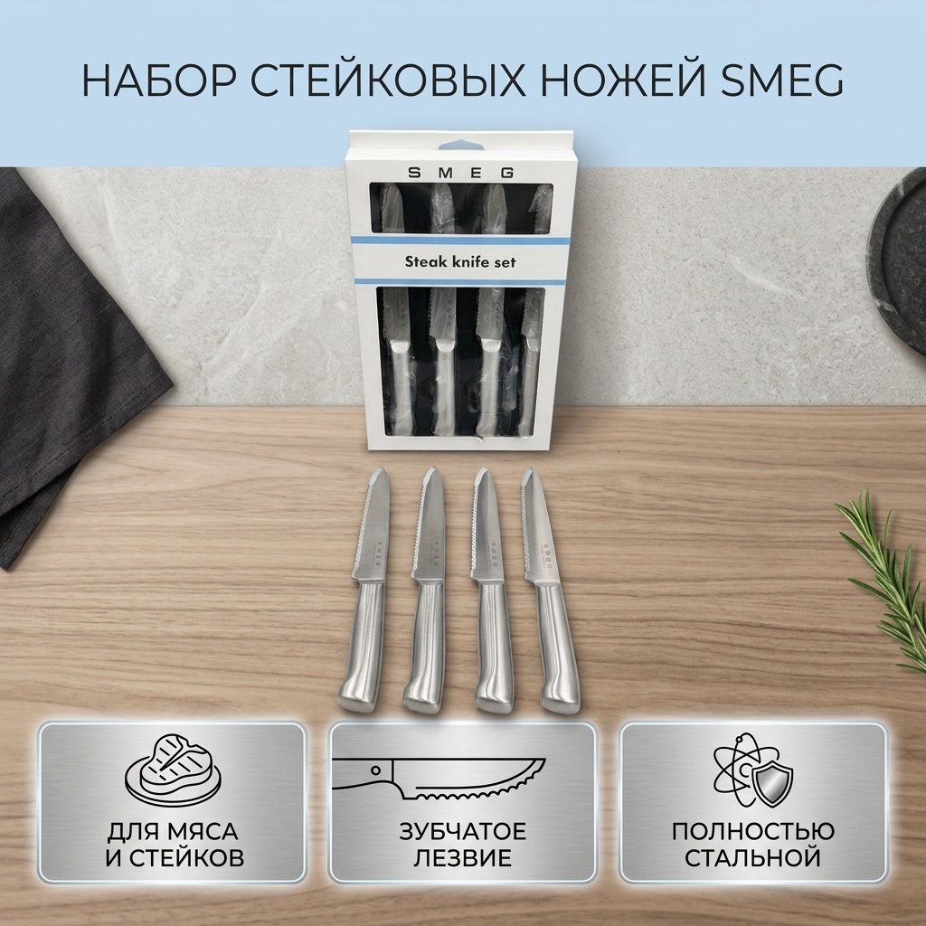 Набор ножей , лезвие: нержавеющая сталь 4 шт