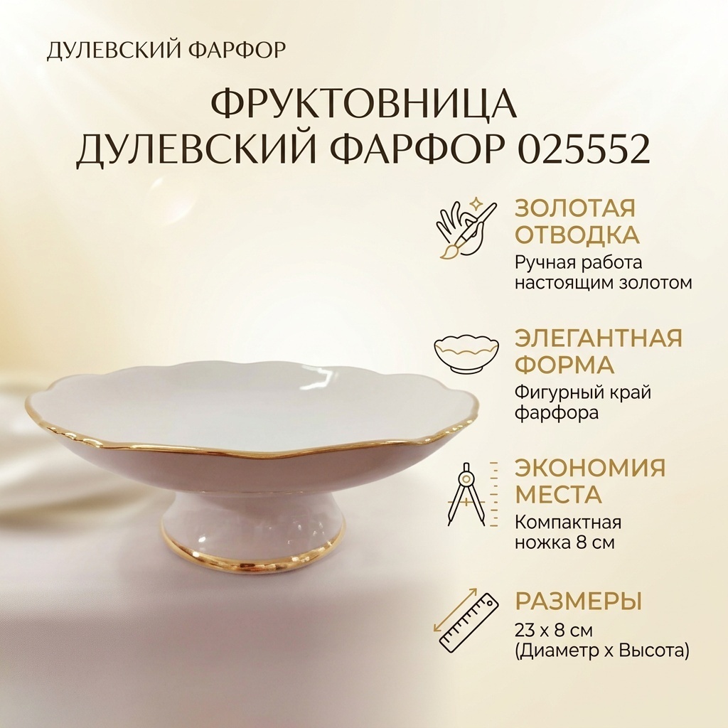 Дулевский фарфор фруктовница 025552 фигурная 1 шт