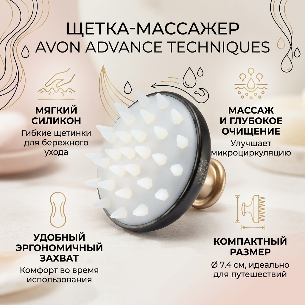 Avon щетка-массажер 1386212 черный