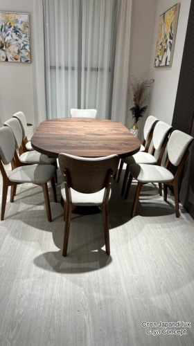 Комплект KAGU-SHOP Concept, стол 190х120 см + 8 стульев, коричневый