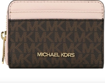 Кошелек Michael Kors натуральная кожа, канва розовый, коричневый