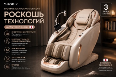 Массажное кресло SHOPIK Oasis до 150 кг 20 программ