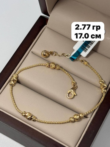 NURSABI 18255 длина 17 см, вес 2.77 г золото, плетение фантазийное