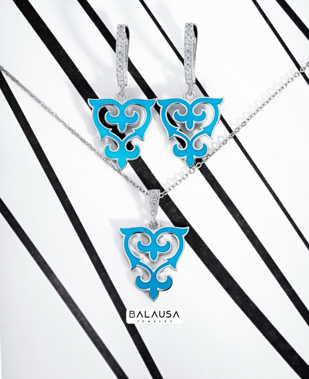 Balausa Jewelry E234(11) вес 7 г серебро, эмаль, фианит