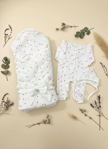 Конверт-одеяло BABES белый, красный