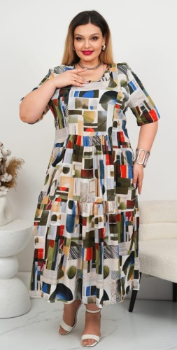 Повседневное платье Kanykei Fashion серый, красный