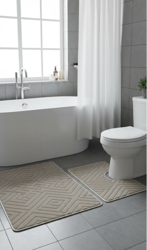 ZEDAR комплект ковриков ZEDAR5080BEJ 50x80 см, микрофибра, полиэстер
