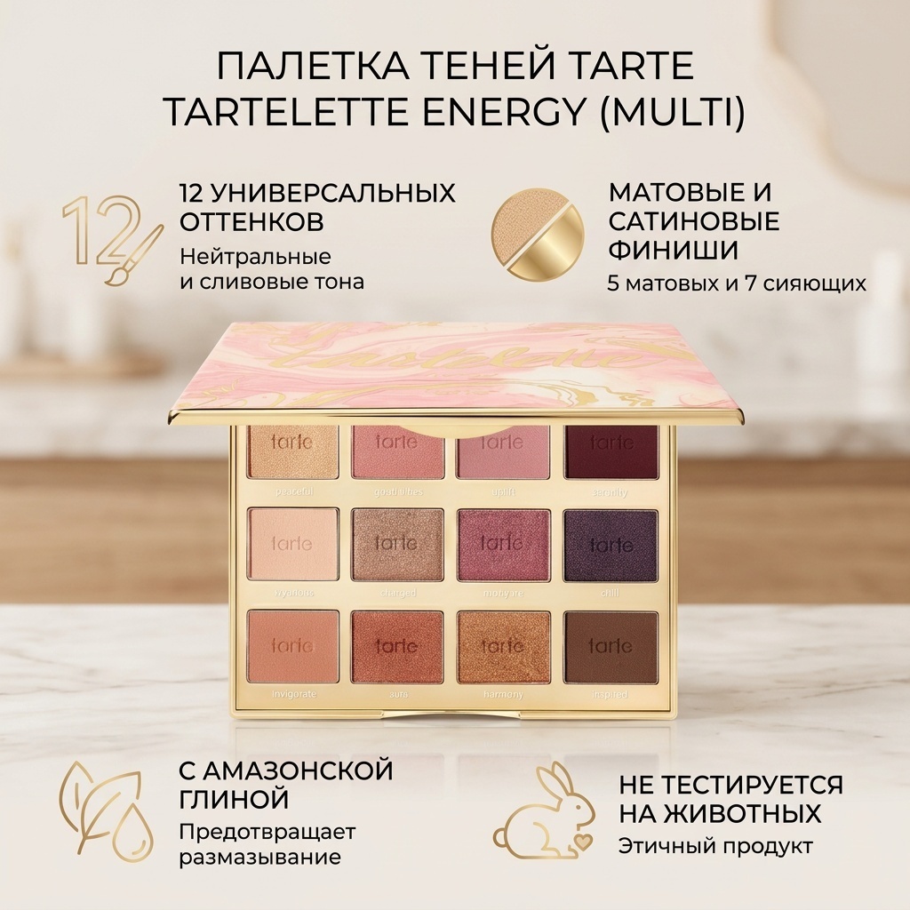 Tarte тени прессованные Tartelette Energy (Multi)