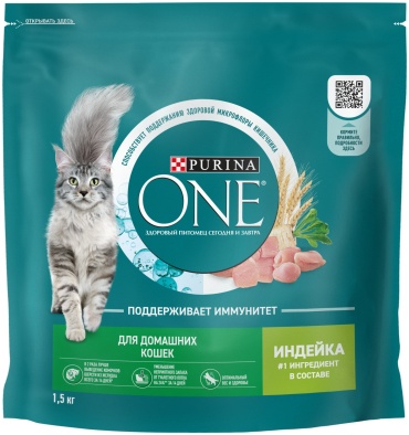 Purina One для домашних индейка 1.5 кг