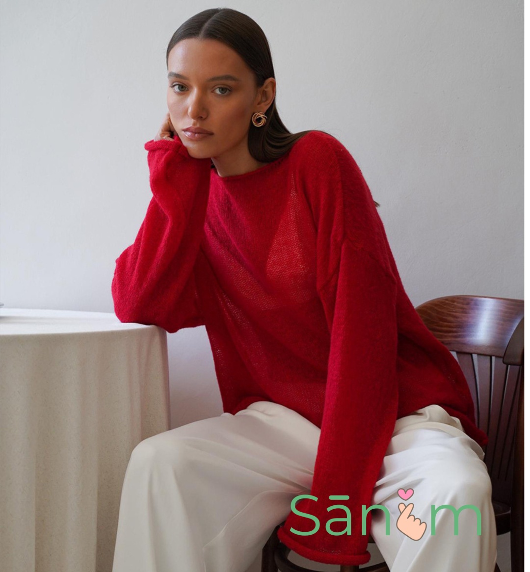Лонгслив Sanim красный