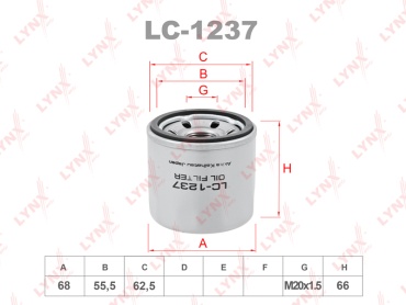 LYNXauto масляный фильтр LC-1237