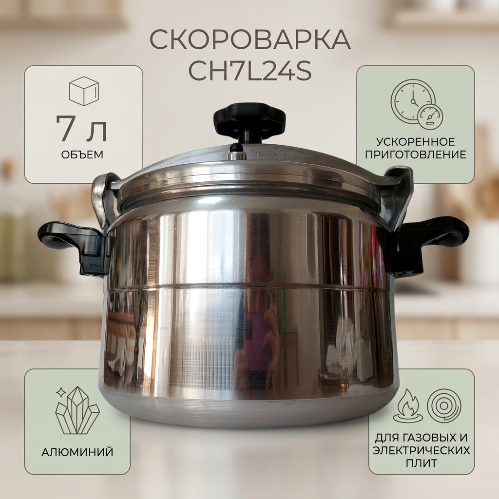 Скороварка 7 л, CH7L24S алюминий