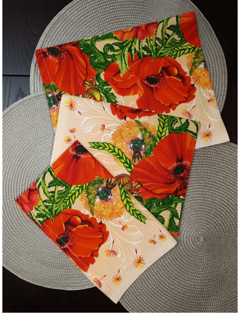 Полотенце 60x50 см, хлопок, ткань вафельная, 3 шт,