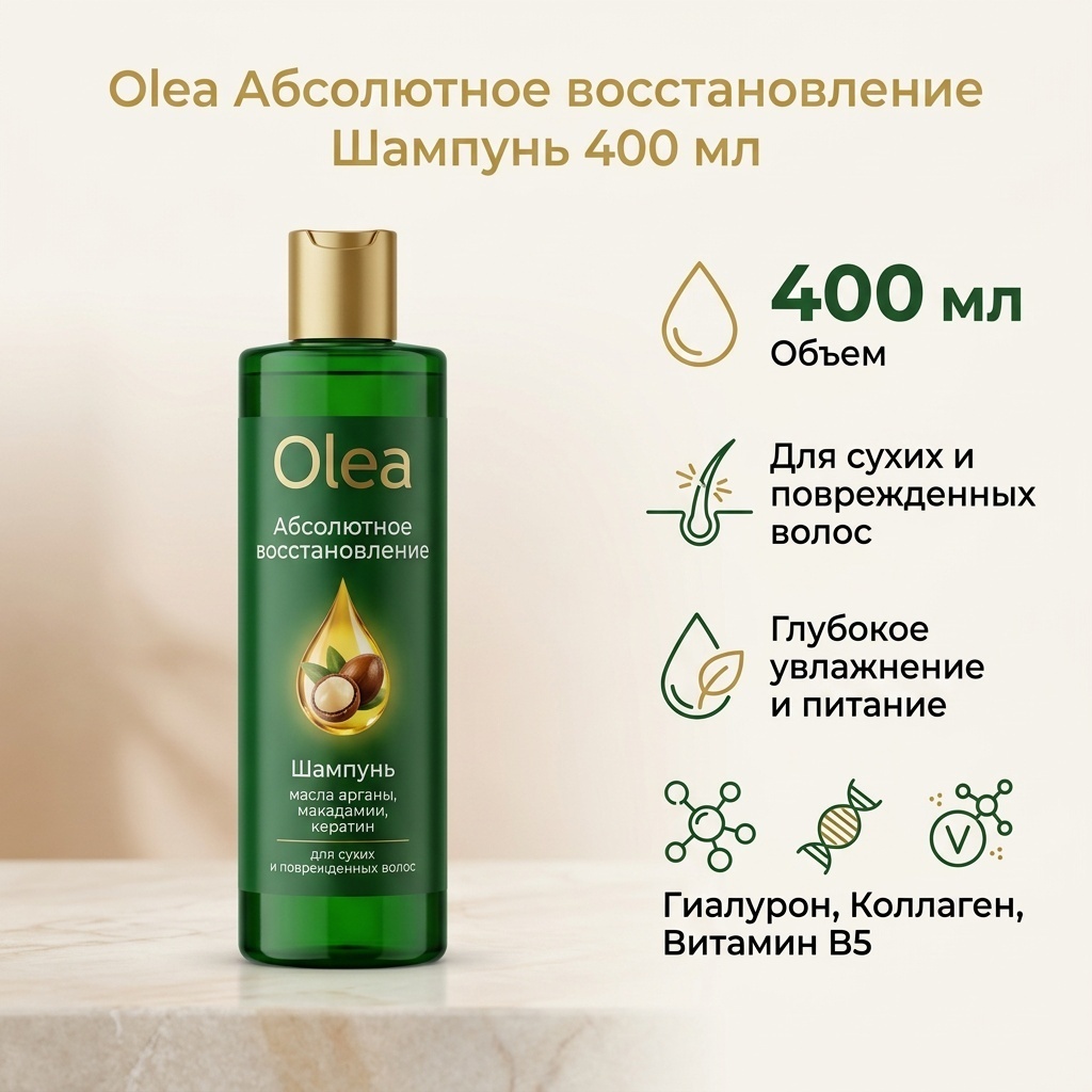 Olea Абсолютное восстановление шампунь 400 мл
