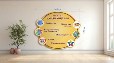 Табло ИП Ерсұлтан Стенд, көрнекілік “ МЕКТЕП ҚҰНДЫЛЫҚТАР” 140x120 см