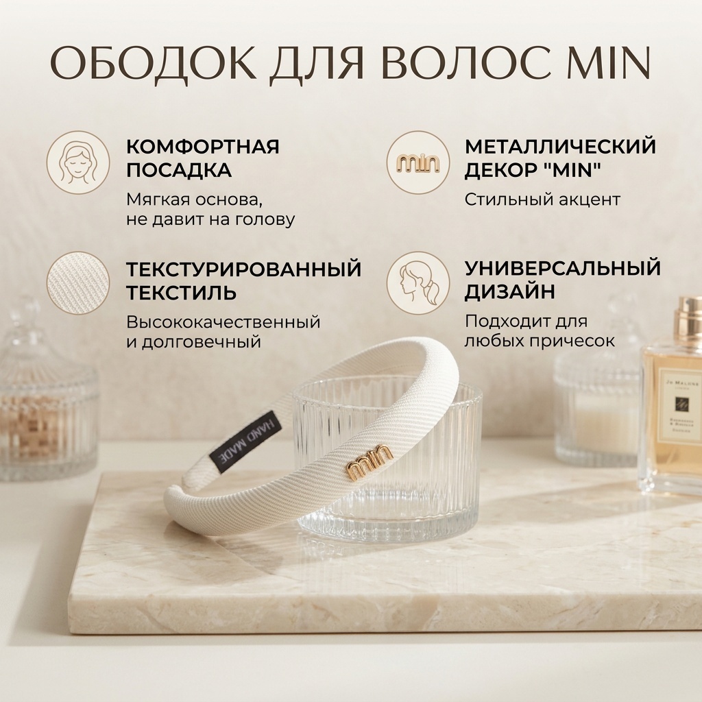 Ободок min 1 штук белый