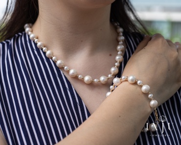 INJU Jewellery длина 55 см сталь, жемчуг