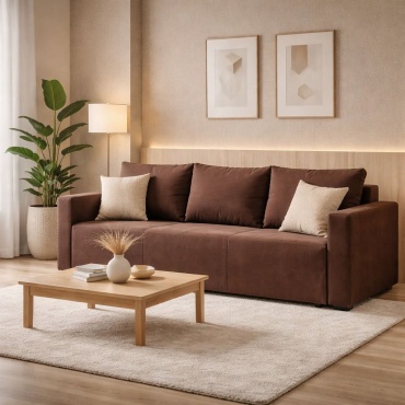 Диван AFD home Дупи ARzn, 210х90 см, обивка велюр, коричневый