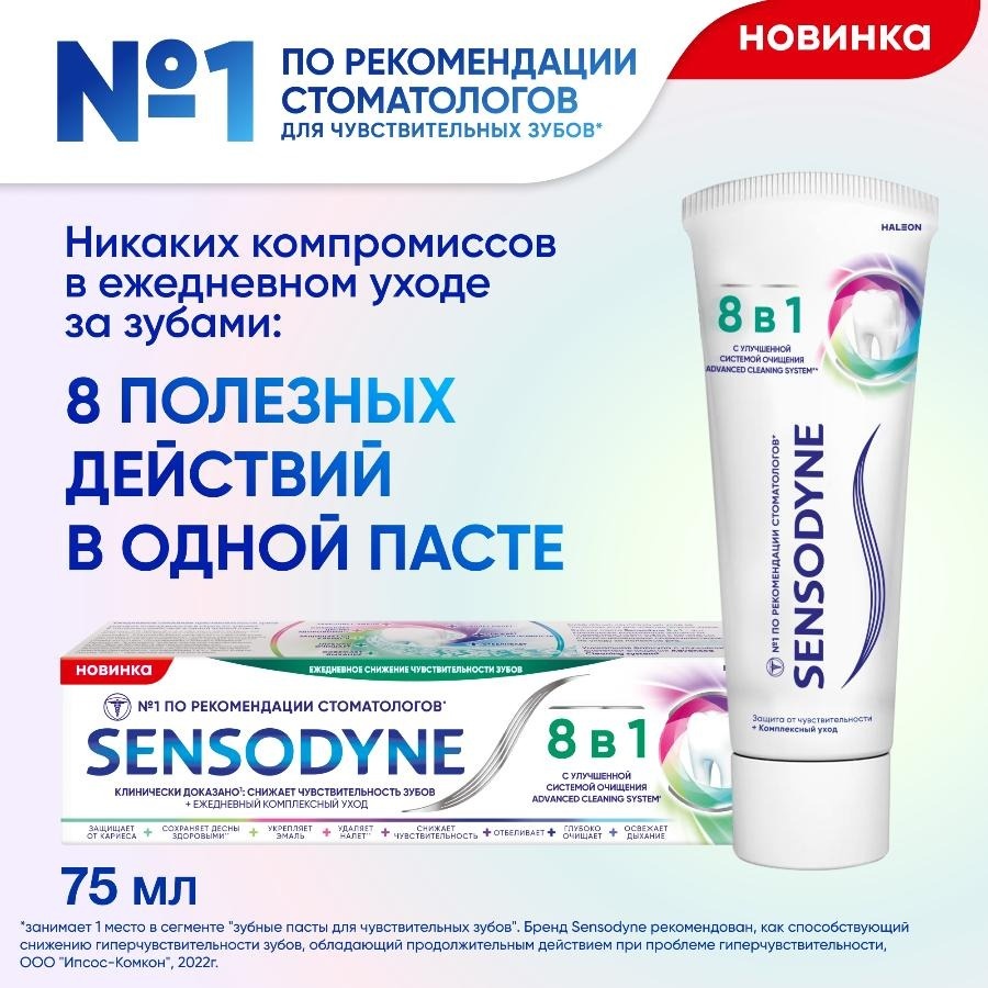 Sensodyne зубная паста 8 in 1 75 мл