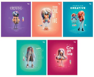 Общая тетрадь BG Fashion creative, 60 л, А5, клетка, мягкая обложка, 1 шт