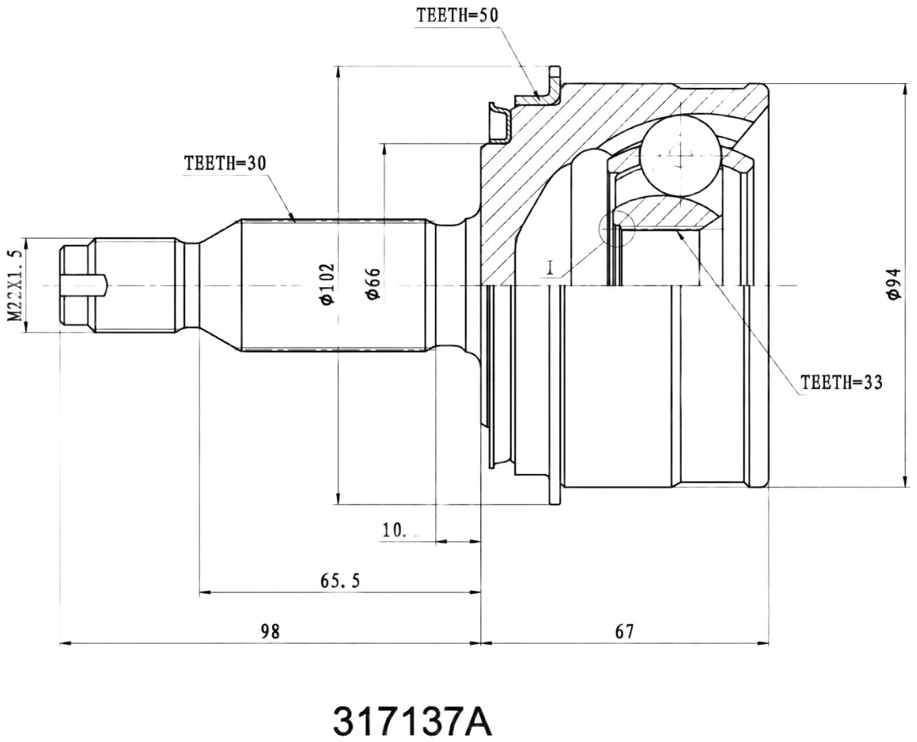 INKO шрус наружный 317137A