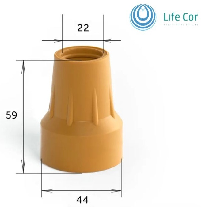 Life Cor желтый наконечник для тростей и костылей для костылей